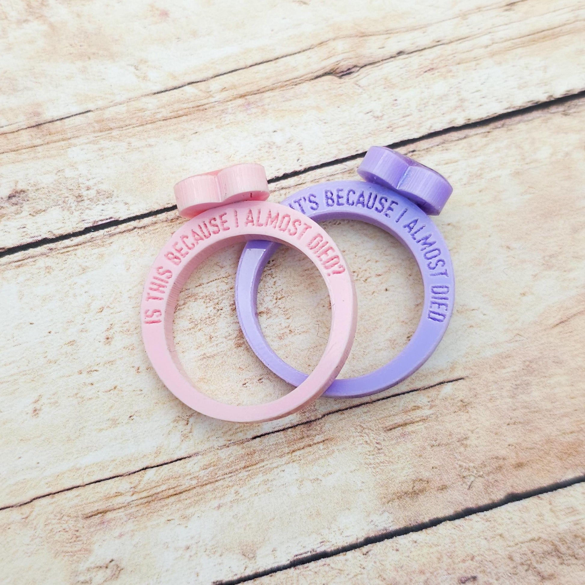 Heated Rivalry Inspired Acrylic Rings Set, Laser Cut Glitter Heart Rings, Funny Proposal Quote Rings, Bookish Couple Jewelry Gift