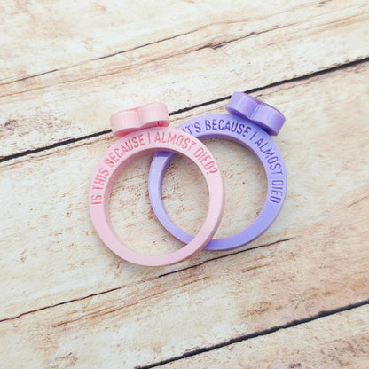 Heated Rivalry Inspired Acrylic Rings Set, Laser Cut Glitter Heart Rings, Funny Proposal Quote Rings, Bookish Couple Jewelry Gift