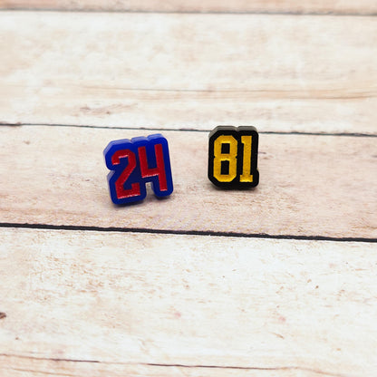 Heated Rivalry 24 81 Stud Earrings Shane Hollander Ilya Rozanov Blue Black Acrylic Engraved Numbers Hockey Romance Bookish Gift Fans