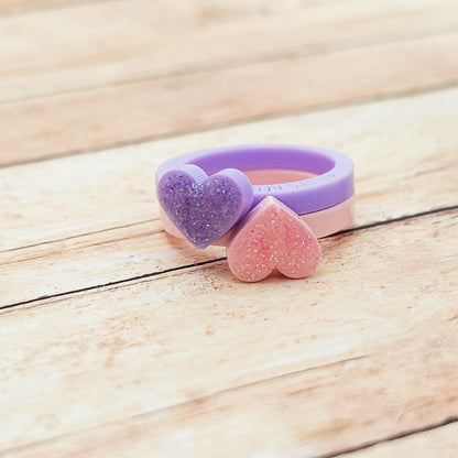 Heated Rivalry Inspired Acrylic Rings Set, Laser Cut Glitter Heart Rings, Funny Proposal Quote Rings, Bookish Couple Jewelry Gift