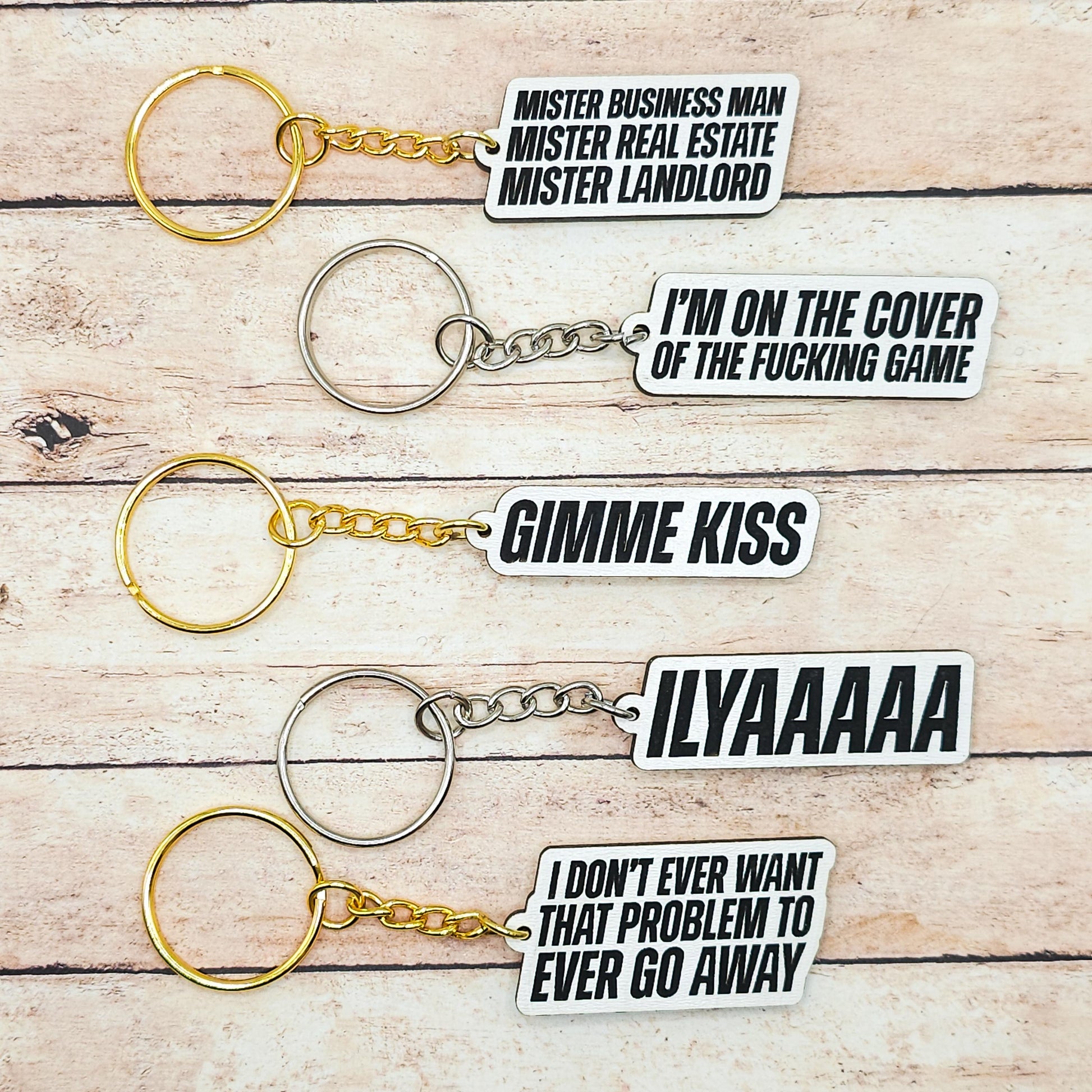 Engraved Quote Keychain, Bookish Gift for Readers, MDF Keyring, Literary Inspired Accessory, Gold or Silver Hardware, Reader Gift