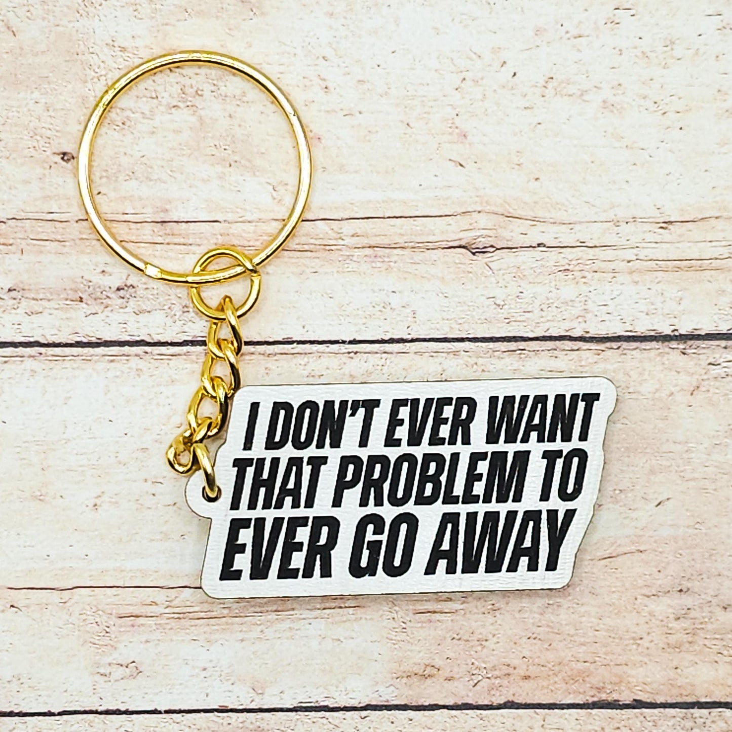 Engraved Quote Keychain, Bookish Gift for Readers, MDF Keyring, Literary Inspired Accessory, Gold or Silver Hardware, Reader Gift