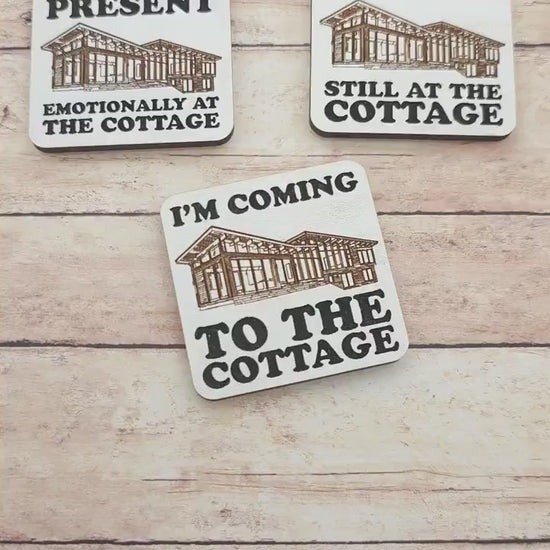 Heated Rivalry Cottage Magnet: MM Hockey Romance Fan Gift, MDF Engraved Quote Choice