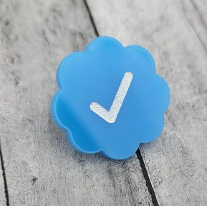 Twitter Verified Check Mark Lapel Pin - Chloe and Lucy